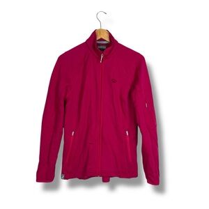 Icebreaker Merino Wool Jacket Full Zip Large Gorpcore Hiking Outdoors Pink Mock